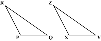 Which congruence criterion do you use in the following?Given: RP = ZX, RQ =  ZY, PRQ = XZY. So Δ PQR Δ XYZ.