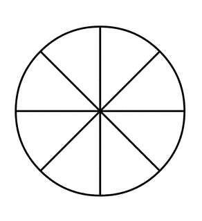 Fraction Pie Divided into Eighths | ClipArt ETC