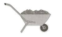 The figureshows a wheelbarrow with a heavy load of soil Add an