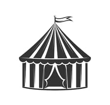 Premium Vector | Circus tent isolated on white background