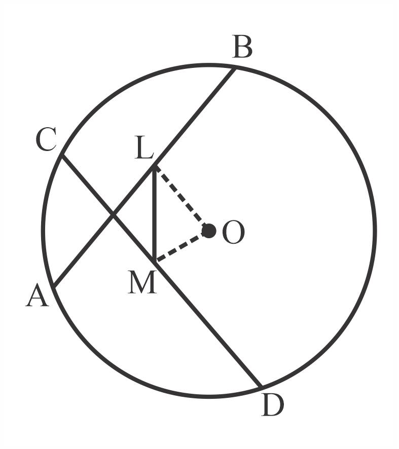 Arcs AB and CD of a circle are such that ABCD then what will be the ...