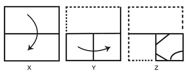 A square paper is folded and cut as shown below How will it appear when ...