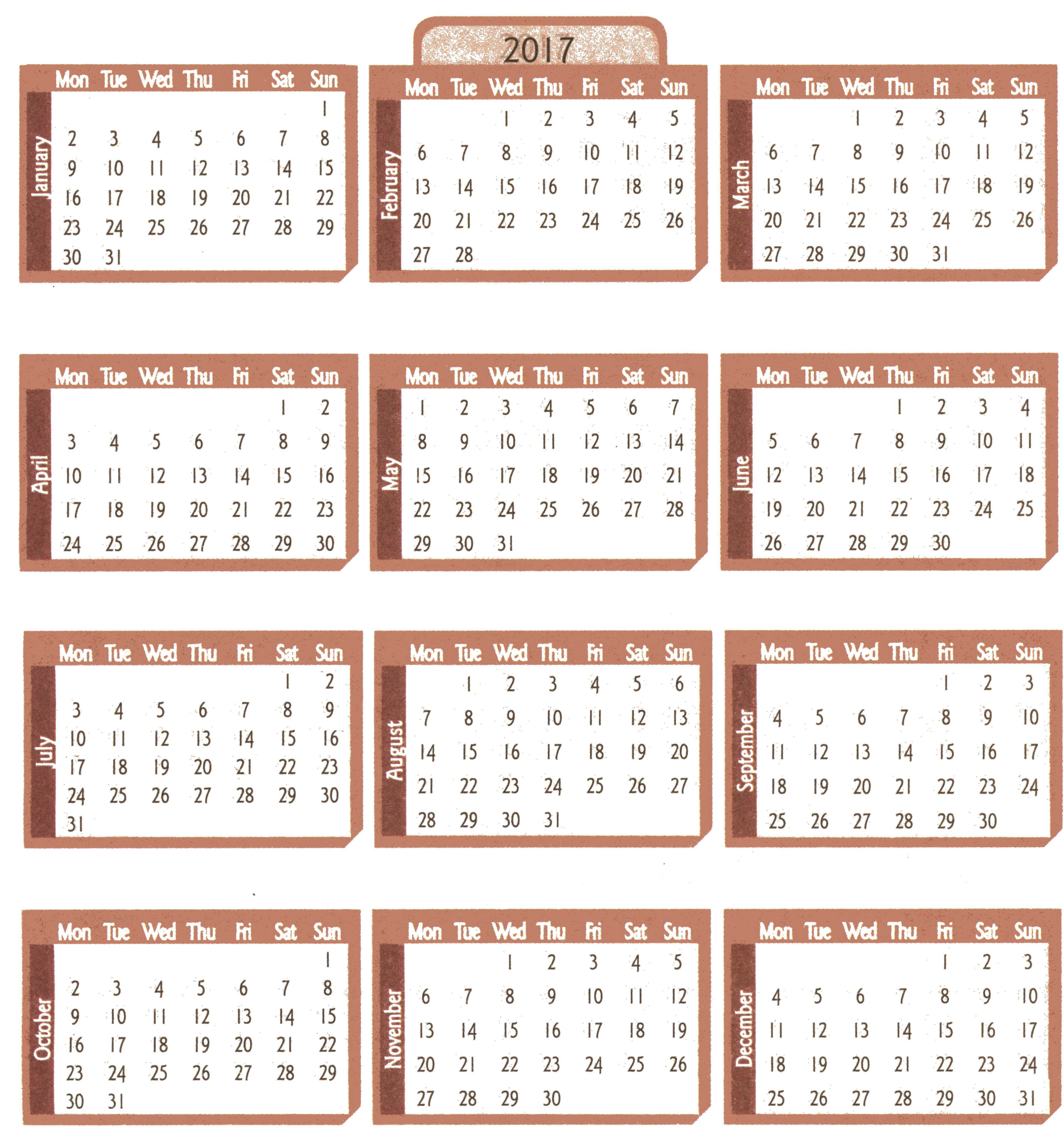 Look at the calender of2017and fill in the blanks The date on the third  Saturday in the month of December is