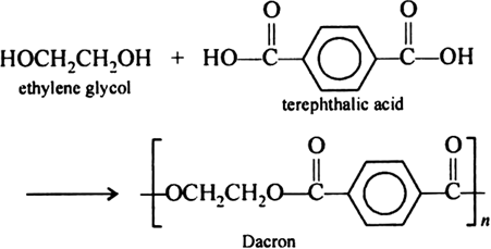 Dacron is obtained by the condensation polymerization of