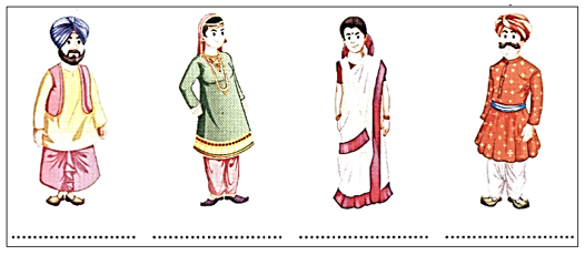 Identify the Indian state by observing the traditional dress of the people  given below: