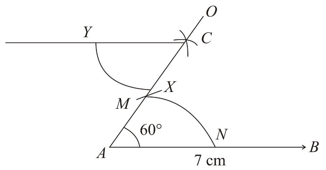 8 Construct an angle of ( 52 frac { 1 } { 2 } ) using ruler and compasses  An angle of ( 37.5 ^ { circ } ) can be constructed by rulerke compass. If  constructed then give its stepsof construction.