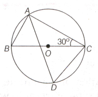 In the given figure, BOC is a diameter of a circle and AB = AC