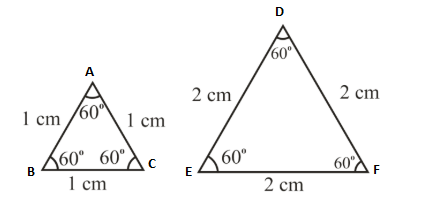 Give two different examples of pair ofsimilar figures