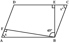 The angle between the two altitudes of a parallelogram through the ...